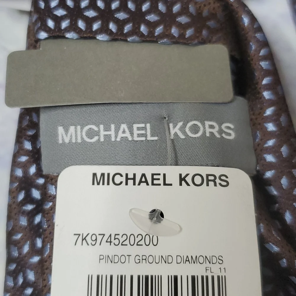 NWT Michael Kors Diamond Print Silk Necktie